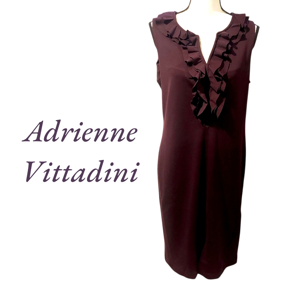 Adrienne Vittadini Red Sleeveless Sheath Dress